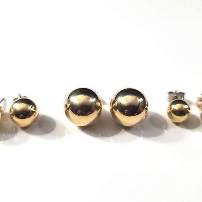 14K Gold Ball Earrings