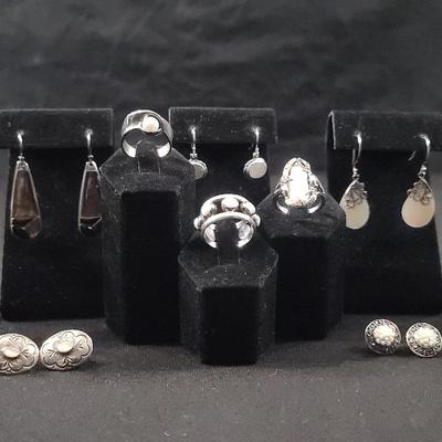 Sterling Silver Jewelry Collection Featuring Earrings and Rings