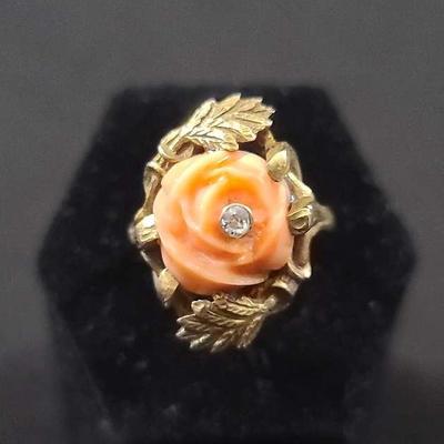 Floral Ring with Diamond Accent