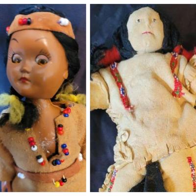 Beaded Native American-Inspired Dolls in Traditional Dress