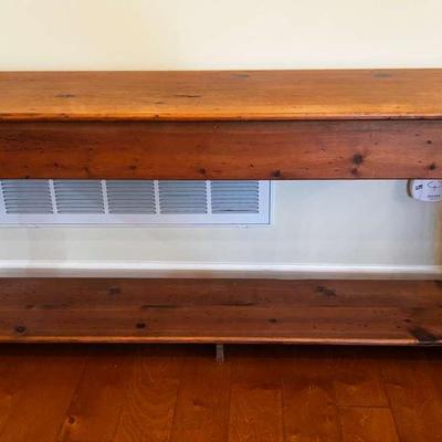 Rustic Solid Wood Console Table with Lower Shelf