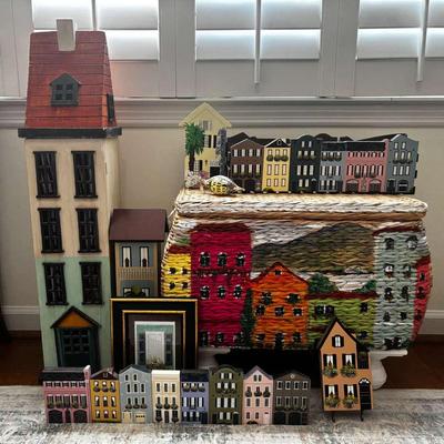 Rainbow Row Charleston SC Décor Collection Featuring George Roberts Print and Shelia’s Houses