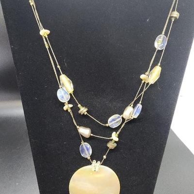 (7) Lot Costume Jewelry Necklaces - Beaded, Shell, Shiny