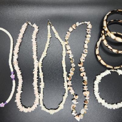 Pooka Shell Necklace & Bracelets 