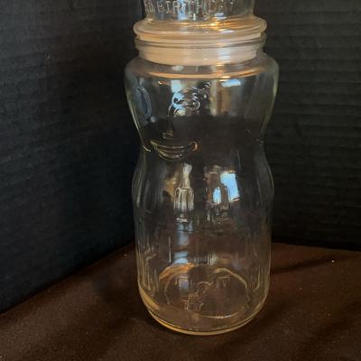 Vintage 1991 Mr Peanut Glass Jar 75th Birthday Anniversary Planters Peanuts