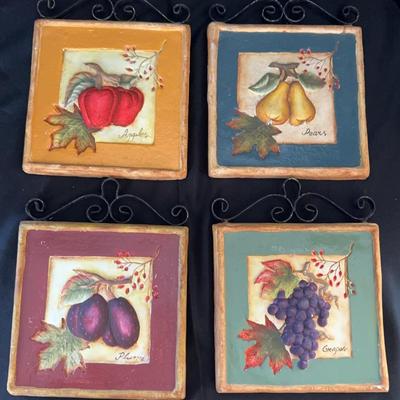 Set Of 4 Lyon Clay Wall Hangings