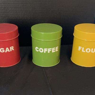 Vintage Kitchen Canisters - Sugar, Coffee, Flour