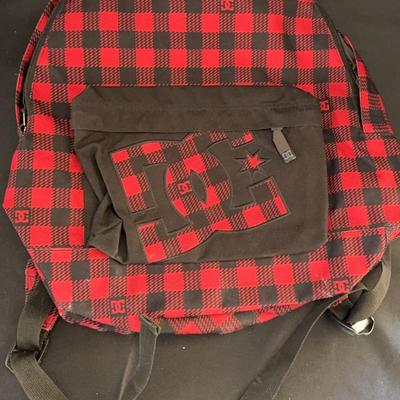DC Backpack Red And Black Plaid