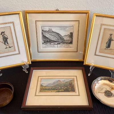 Jh155 small framed german artwork