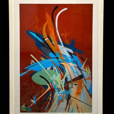 Contemporary Abstract Art Print, Framed