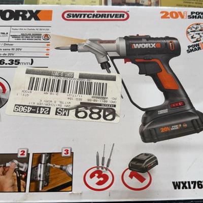 Worx Switchdriver 20v Drill 