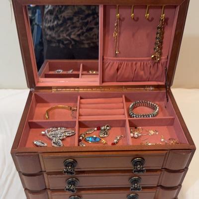 Costume Jewelry with Storage Box 