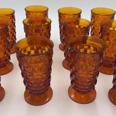 Set of 12 Amber Goblets 
