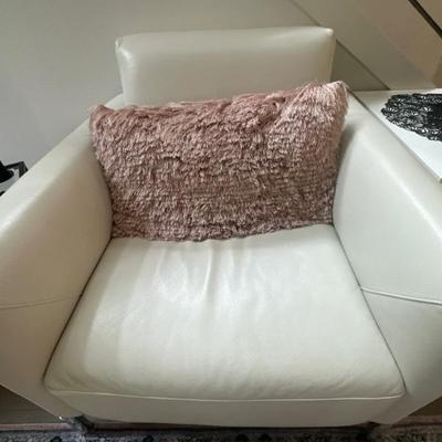 Natuzzi leather side chair (2 available)