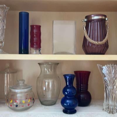 Contemporary And Traditional Pressed Glass Vases 