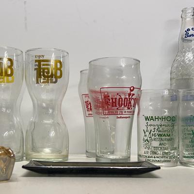 Vintage Advertising Glassware With Tab Glasses, A 1950s Barqs Rootbeer Bottle And More