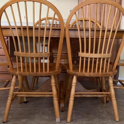 Oak And Laminate Victorian Style Extension Dining Table And 6 Chairs