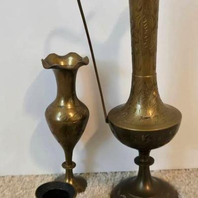 Brass Objects With Floral Design