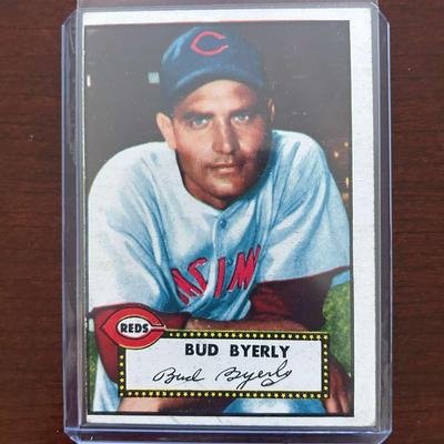 1952 Topps Baseball Card.  Bud Byerly - Cincinnati Reds. #161 Red Back