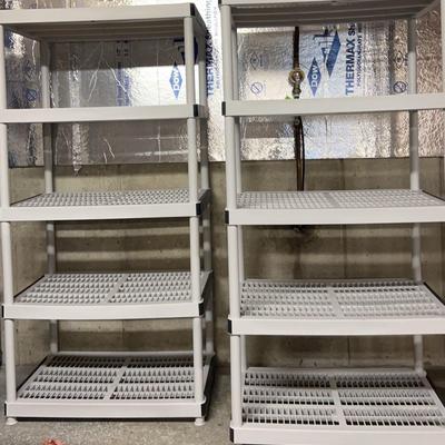 Two Plastic Utility Shelves 