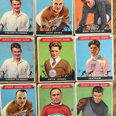 Sports Kings Gum Sports Trading Cards With Eddie Shore, Gene Tunney And Others, 1930s