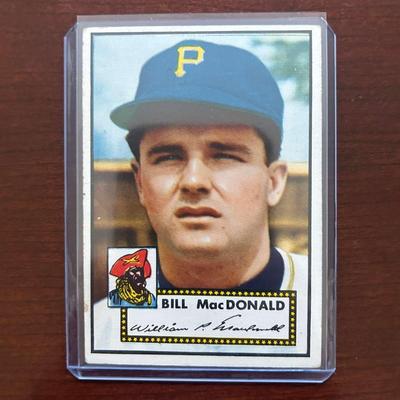 1952 Topps Baseball Card.  Bill MacDonald - Pittsburgh Pirates. #138 Red Back