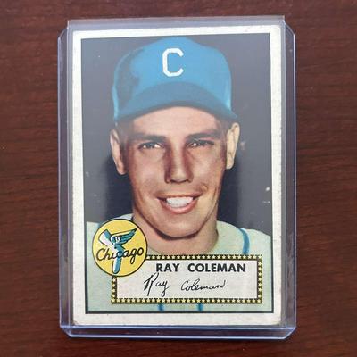 1952 Topps Baseball Card.  Ray Coleman - Chicago White Sox. #211 Red Back