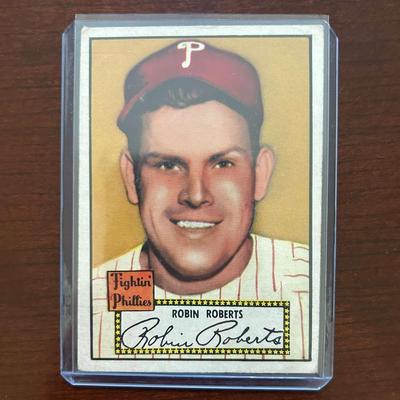 1952 Topps Baseball Card.  Robin Roberts - Philadelphia Phillies.  Hall of Fame #59 Red Back