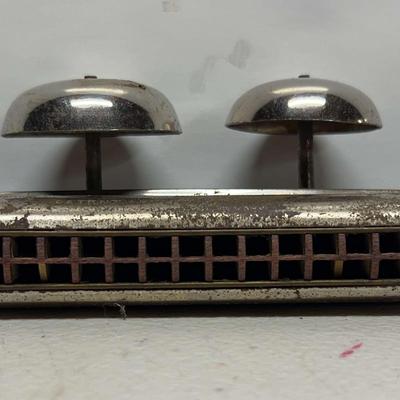 Antique Hohner Marine Double Bell Harmonica 