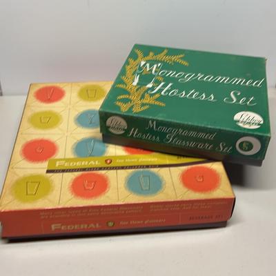 Vintage Federal And Libby Glassware Sets With Original Boxes