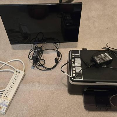 Dell Computer Monitor, HP All-in-One, & Super 7 Surge Suppressor