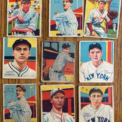 National Chicle Diamond Stars Baseball Cards With Jo Jo White, Rick Ferrell And Others, 1930s  