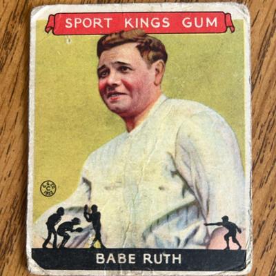 Sports Kings Gum Babe Ruth Baseball Card, 1933