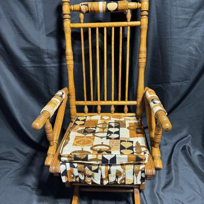 Vintage Wooden Spindle Rocking Chair