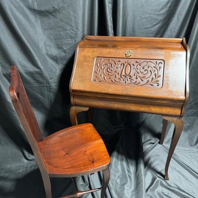 Antique Secretary Desk + Chair 