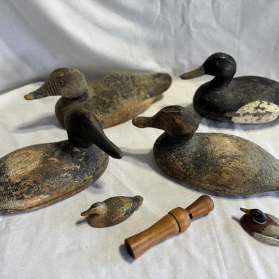 Antique Wooden Bird Decoys 