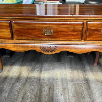 Vintage Carved Wood Credenza Sofa Table