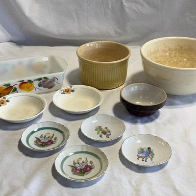 Vintage bowls and hand painted items