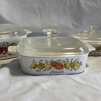 Vintage 1970s Corning Ware La Marjolaine “Spice Of Life” 9 Pc Set