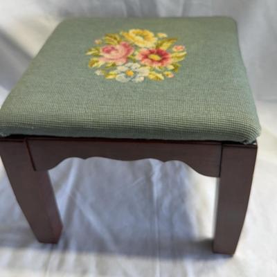 Vintage embroidered stool