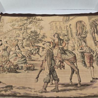Vintage French village scene wall hanging tapestry