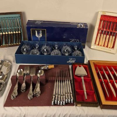 Collection of flatware and glassware
