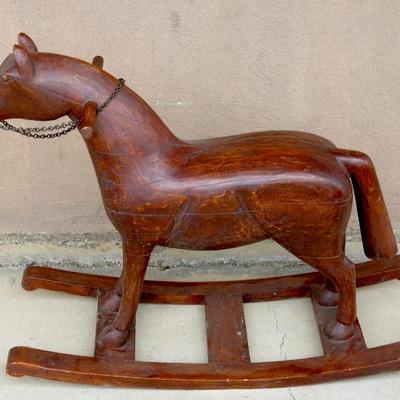 Handmade Walnut Rocking Horse