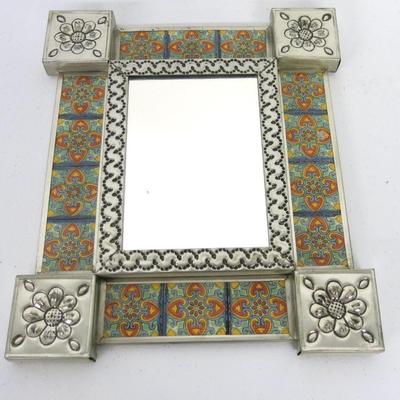 Mexican Tin & Tile Mirror