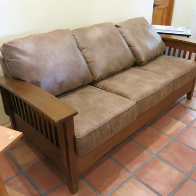 Micro Suede Mission Style Hide-a-bed