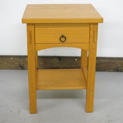 Mortise and Tenon Maple Side Table with Drawer