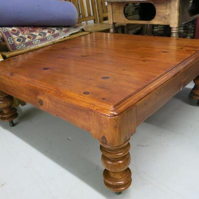 Pine Baluster Leg Square Coffee Table