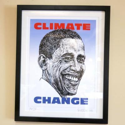 Robbie Signed '08 Climate Change Obama Print AP