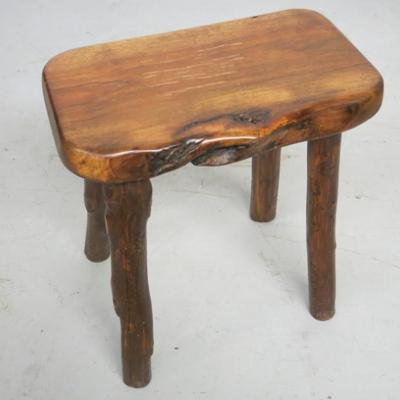 Brutalist Live Edge Wood Stool
