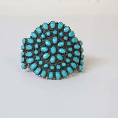 Old Pawn Natural Turquoise Cluster Cuff